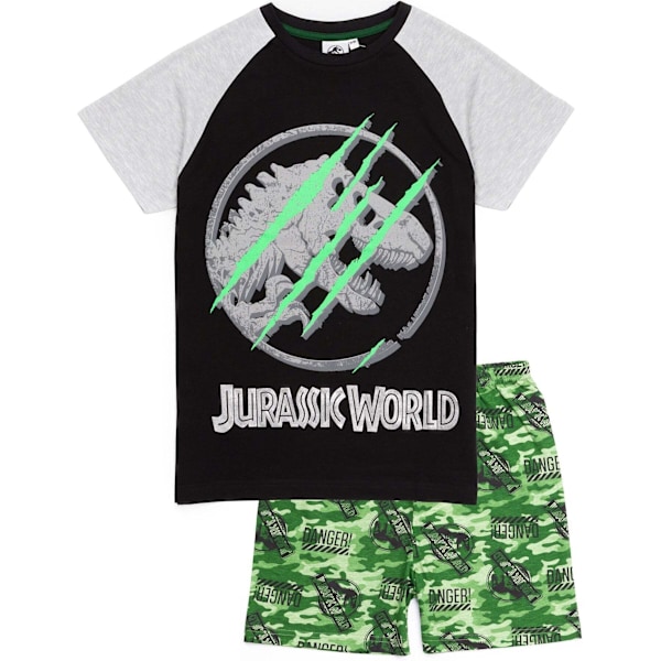 Jurassic World Pojkar Camo Korta Pyjamas Set 7-8 År Svart/Grön Black/Green/Grey 7-8 Years
