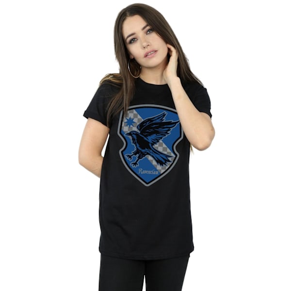 Harry Potter Dam/Kvinnor Ravenclaw Crest Flat Bomull Boyfrien Black M