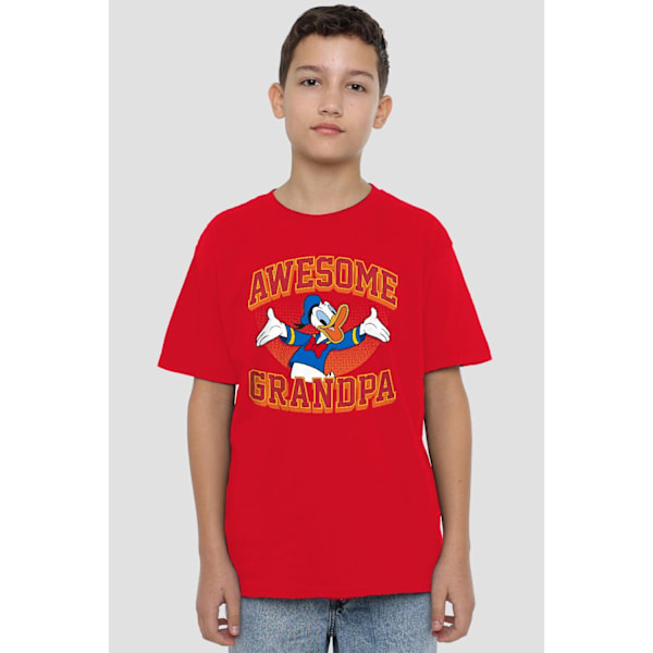 Disney Barn/Barn Fantastisk Morfar Kalle Anka T-Shirt 12-13 Red 12-13 Years