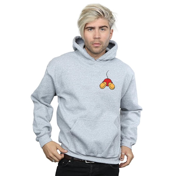 Disney Herr Mickey Mouse Baksida Brösttryck Hoodie 5XL Sport Sports Grey 5XL