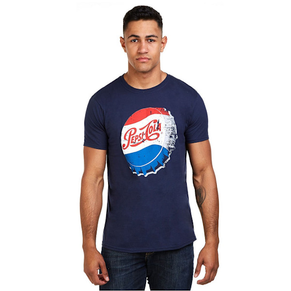 Pepsi herr T-shirt med flasklock XXL marinblå Navy XXL