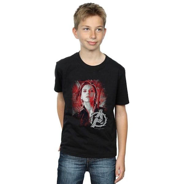 Marvel Boys Avengers Endgame Black Widow Borstad T-shirt 12-13 Black 12-13 Years