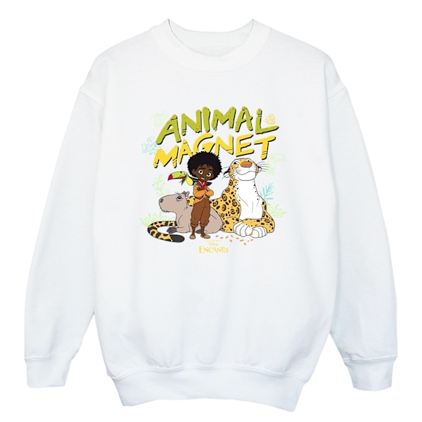 Disney Girls Encanto Animal Magnet Sweatshirt 5-6 år Vit White 5-6 Years