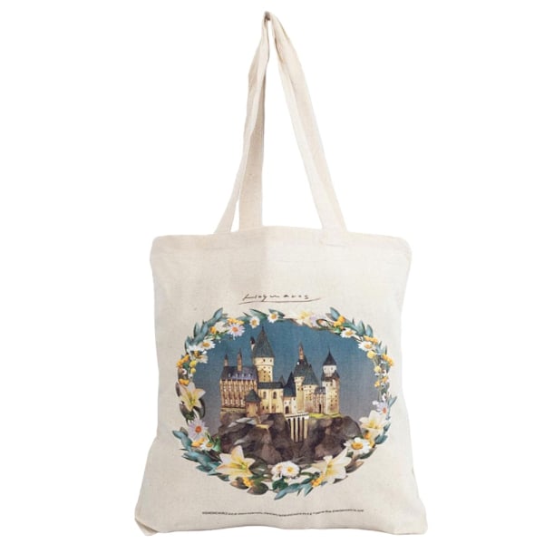 Harry Potter Hogwarts slott kanvas tote väska en storlek grädde Cream One Size