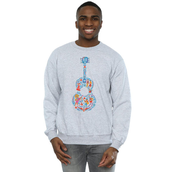 Disney Herr Coco Gitarr Mönster Sweatshirt XL Sports Grey Sports Grey XL