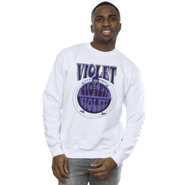 Willy Wonka Herr Violet Turning Violet Sweatshirt 4XL Vit White 4XL