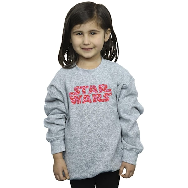 Star Wars Girls Heart Logo Sweatshirt 9-11 år Sports Grey Sports Grey 9-11 Years