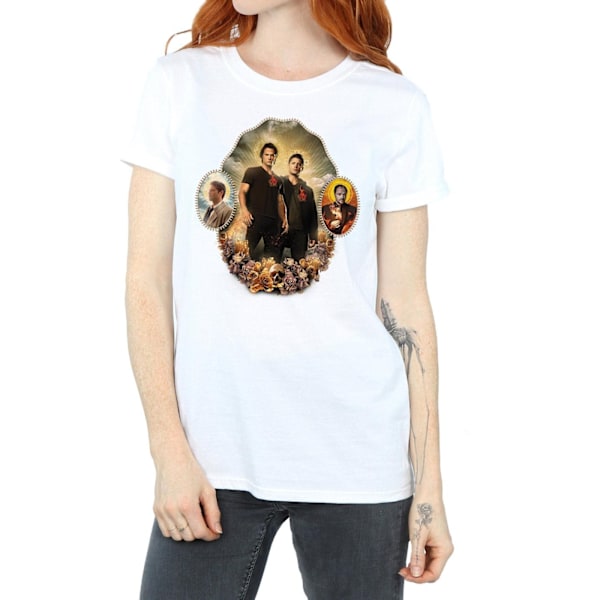 Supernatural Dam/Kvinnor Holy Shrine Bomull Boyfriend T-Shirt White S