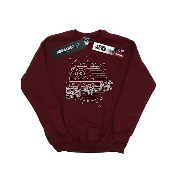 Star Wars Dam/Damer Död Stjärnan Sleigh Sweatshirt L Bourgogne Burgundy L