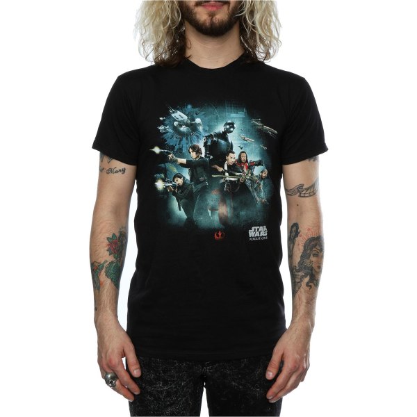 Star Wars Mens Rogue One Poster T-Shirt L Svart Black L