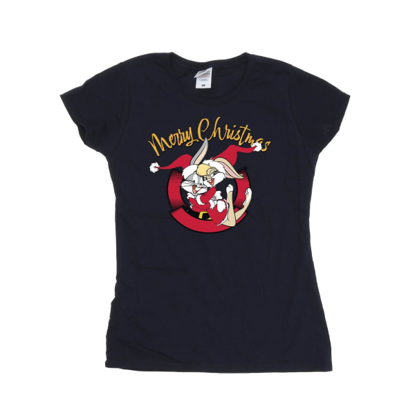 Looney Tunes Dam/Damer Lola God Jul Bomull T-shirt Navy Blue XXL