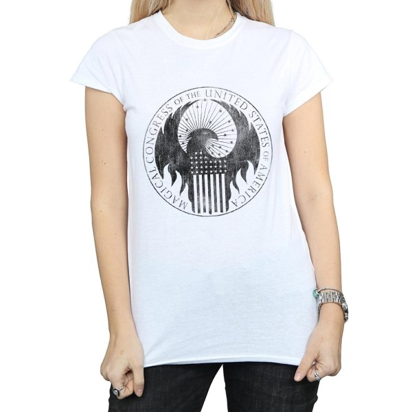 Fantastic Beasts Womens/Ladies Distressed Magical Congress Cott White M