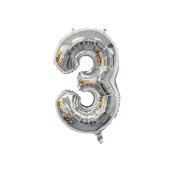 Realmax 3 Nummer Ballong En Storlek Silver Silver One Size
