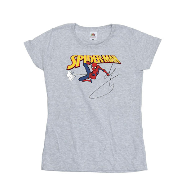 Marvel Dam/Kvinnor Spider-Man Med En Bok Bomull T-Shirt M Sp Sports Grey M