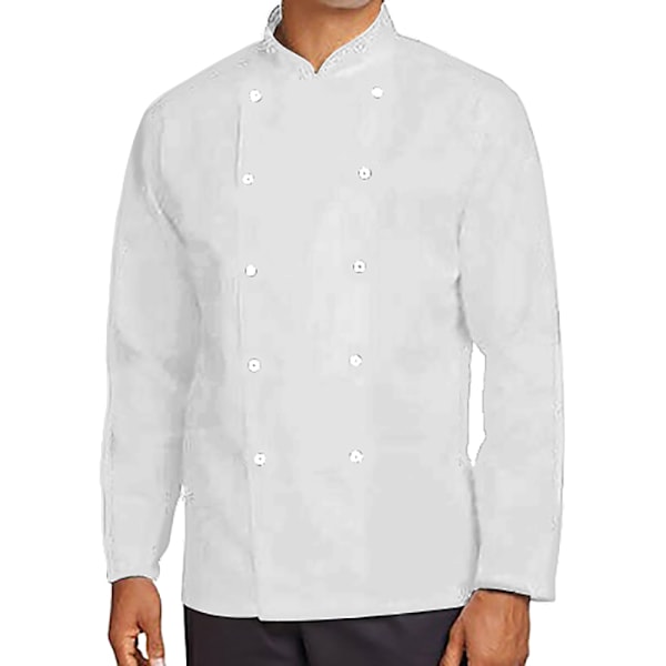 Dennys Unisex Vuxen Budget Långärmad Kockjacka 4XL Vit White 4XL