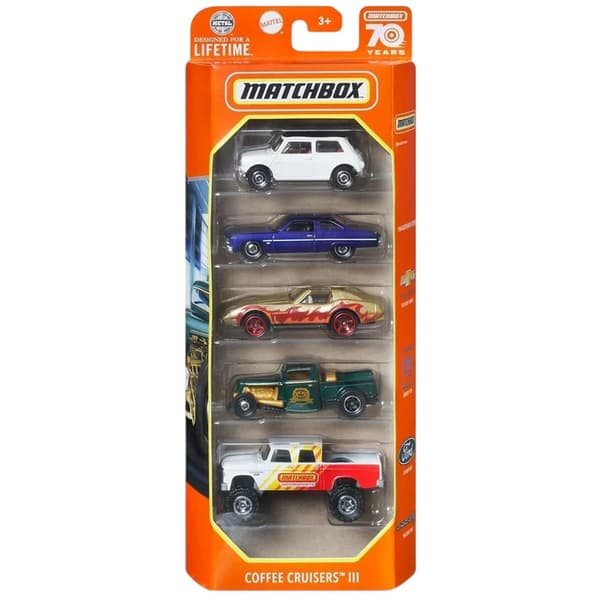 Matchbox Leksaksbilset med blandade designer (5-pack) En storlek Flerfärgad Multicoloured One Size