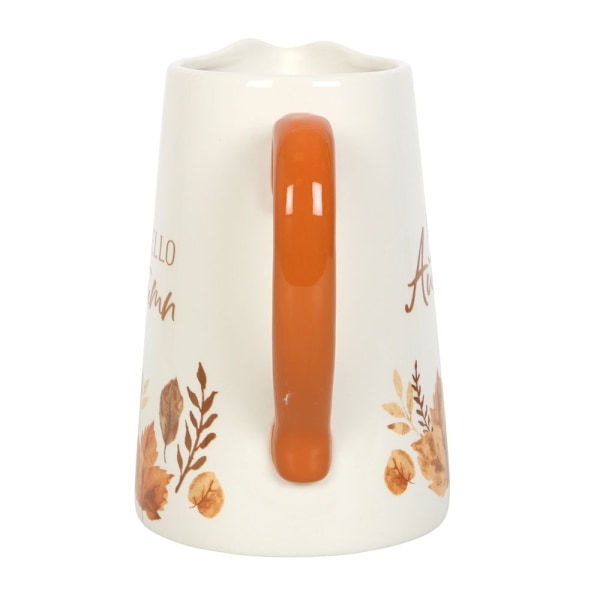 Something Different Hello Autumn Leaf Keramik Blomkruka En Storlek Orange/Vit Orange/White One Size