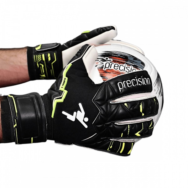 Precision Unisex Adult Fusion X Pro Giga Roll Finger Målvaktshandskar Black/Fluorescent Yellow 9.5