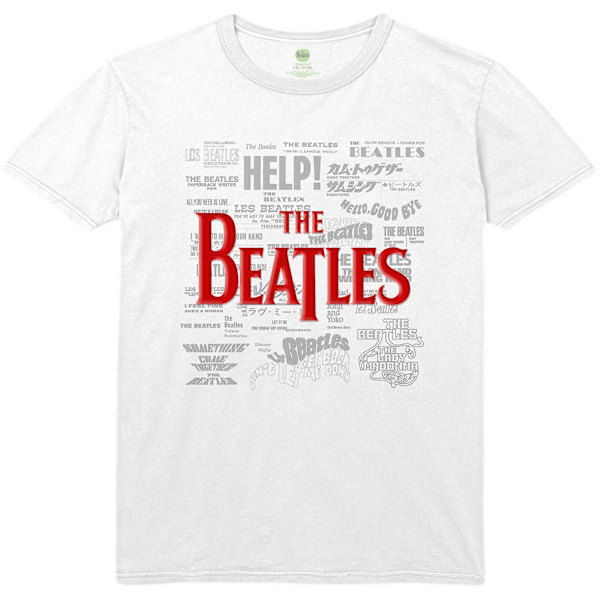 The Beatles Unisex Adult Titles Bomull Logotyp T-shirt L Vit White L