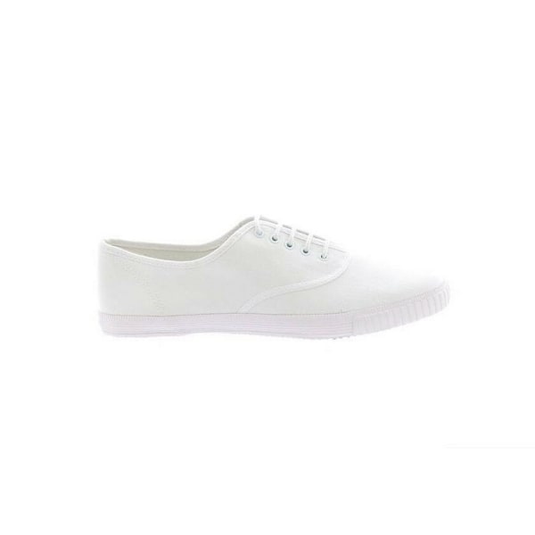 Dek Vuxna Unisex Snörning Vita Canvas Gym Plimsolls 9 UK Vit White 9 UK