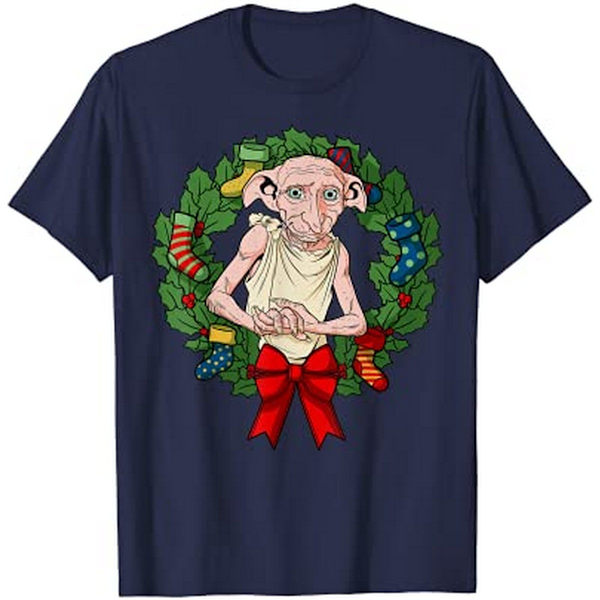 Harry Potter Herr Julkrans Bomull T-shirt S Sports Grey Sports Grey S