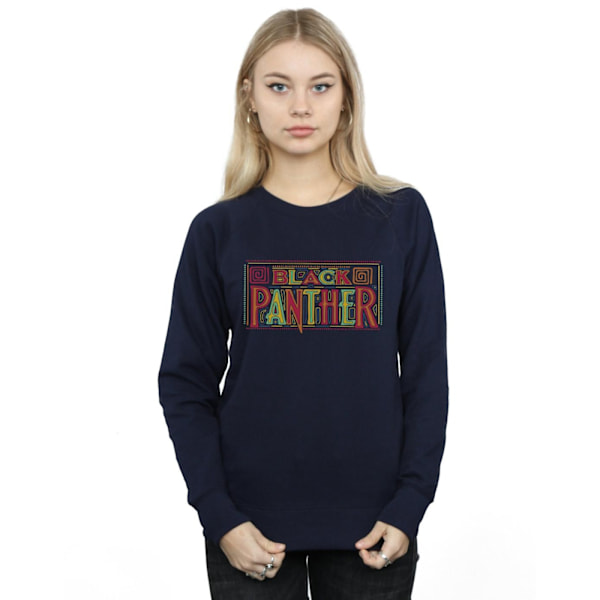 Marvel Dam/Kvinnor Black Panther Tribal Logo Sweatshirt S Nav Navy Blue S