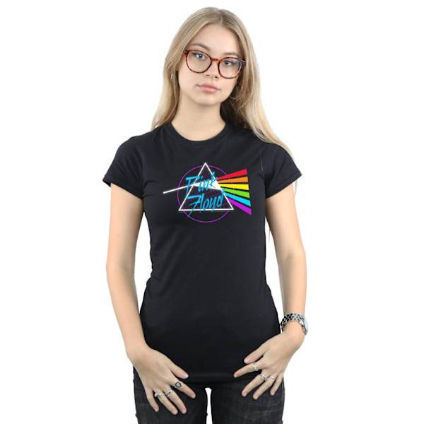 Pink Floyd Dam/Kvinnor Neon Darkside Bomull T-Shirt L Svart Black L