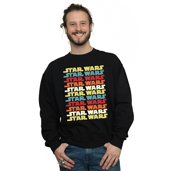 Star Wars Retro Repeat Logo Sweatshirt M Svart Black M