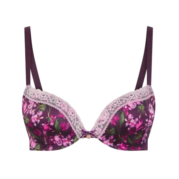 Ted Baker Dam/Dam Floral Push Up BH 32DD Vinröd Maroon 32DD