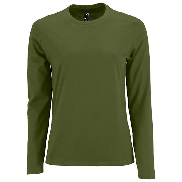 SOLS Dam/Kvinnor Imperial Långärmad T-shirt XXL Mörk Khaki Dark Khaki XXL