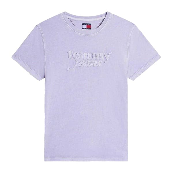 Tommy Jeans Dam/Dam Script Bomull Kort Regular Kortärmad Periwinkle/Dusk 14 UK