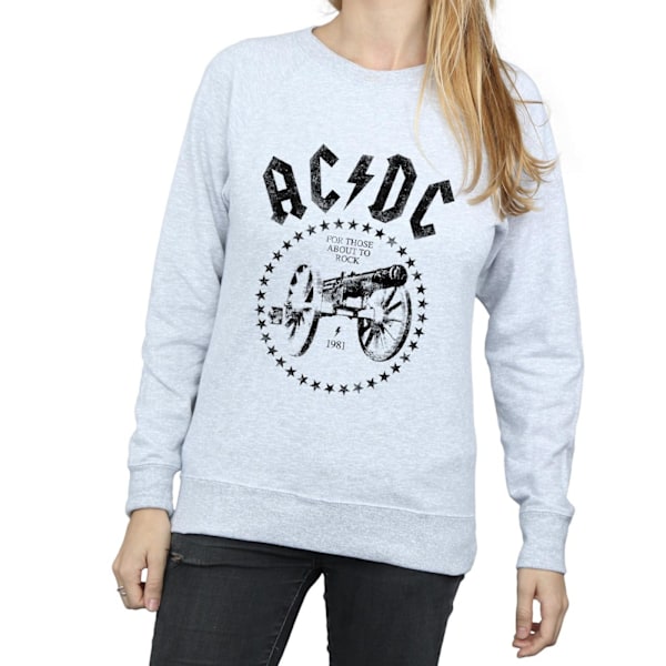 AC/DC Dam/Dam We Salute You Cannon Sweatshirt XXL Heather Heather Grey XXL