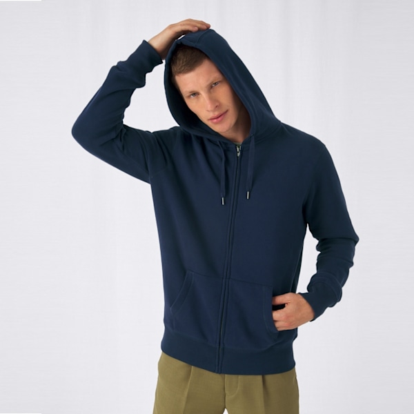 B&C Herr Full Zip Hoodie M Marinblå Navy M