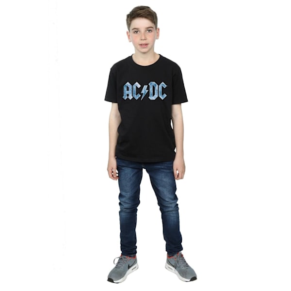 AC/DC Pojkar Blå Is Logo T-Shirt 7-8 År Svart Black 7-8 Years