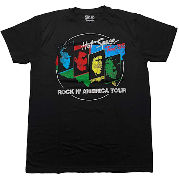 Queen Unisex Adult Hot Space Tour ´82 Back Print T-Shirt L Svart Black L