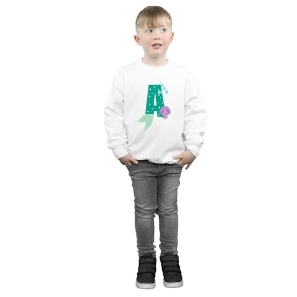 Disney Boys Alphabet A Is For Ariel Sweatshirt 7-8 År Vit White 7-8 Years
