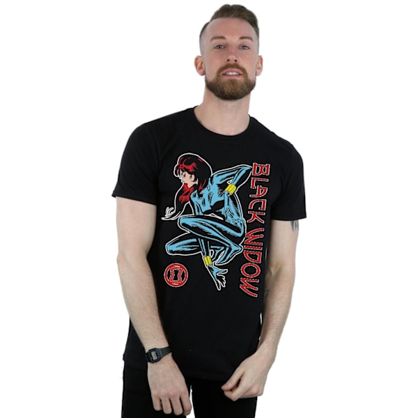 Marvel Herr Svart Änka I Action T-shirt 4XL Svart Black 4XL
