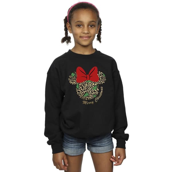 Disney Flickor Mimmi Pigg Leopard Jul Tröja 7-8 År Black 7-8 Years