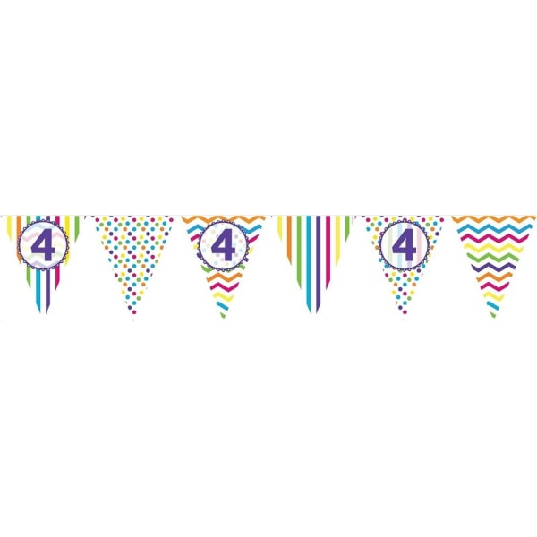 Kreativt festpapper mönstrat 4:e födelsedagsbanners en storlek Multicoloured One Size