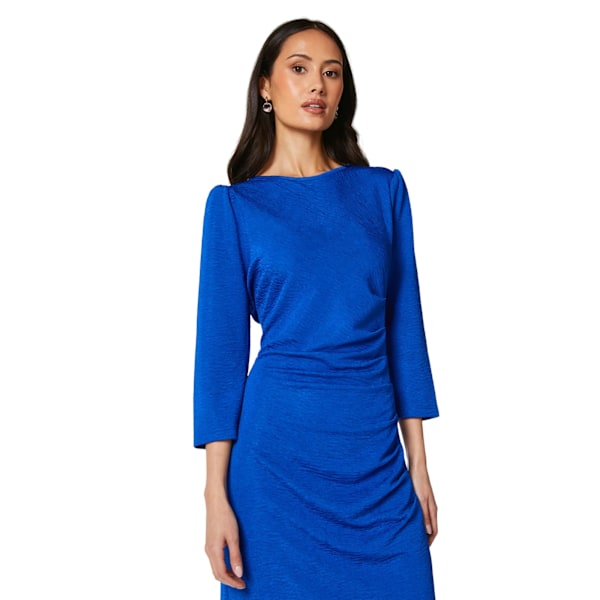 Principles Dam/Damer Texturerad Jersey Front Seam Detail Midi Blue 18 UK