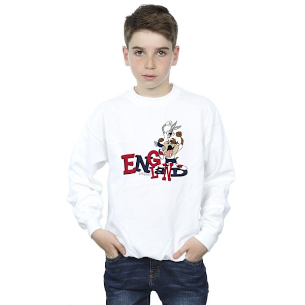 Looney Tunes Boys Bugs & Taz England Sweatshirt 3-4 år Vit White 3-4 Years