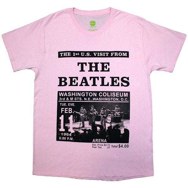 The Beatles Unisex Vuxen Washington ´64 Promo T-Shirt M Rosa/Sv Pink/Black M