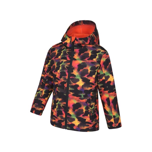 Mountain Warehouse Exodus Softshelljacka med abstrakt kamouflagemönster för barn Dark Red 5-6 Years