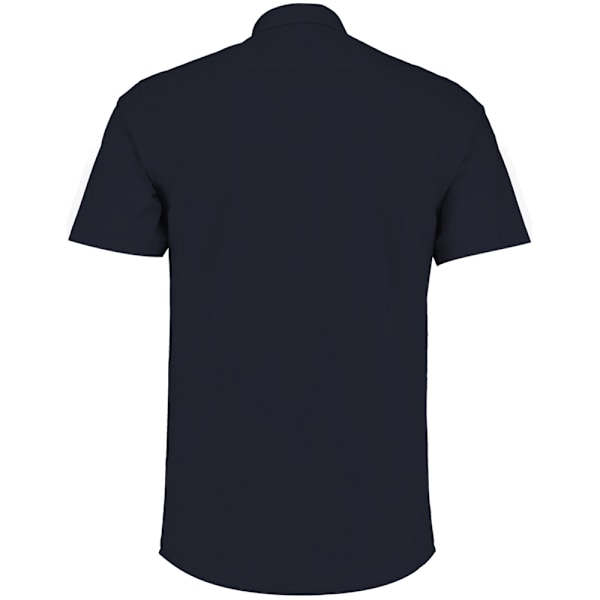 Kustom Kit Herr Kortärmad Skräddarsydd Poplin Skjorta 19 Mörk Marinblå Dark Navy 19