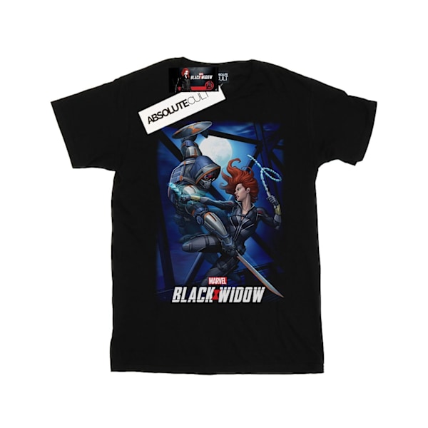 Marvel Girls Black Widow Movie Bridge Battle Bomull T-shirt 12- Black 12-13 Years