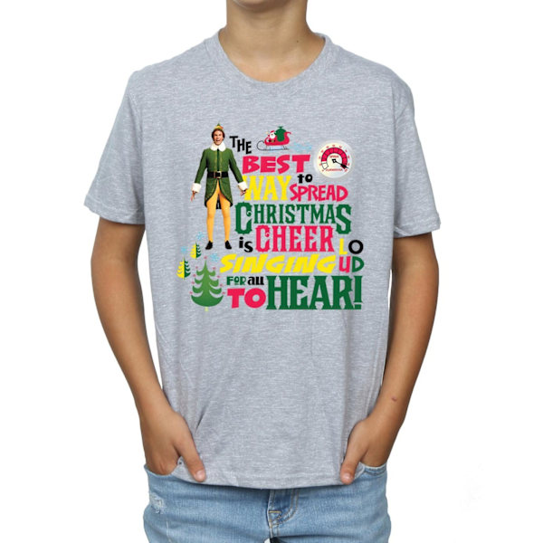 Elf Boys Christmas Cheer T-shirt 9-11 år Sports Grey Sports Grey 9-11 Years