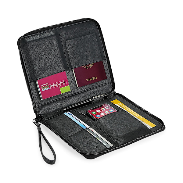 BagBase Faux Läder Boutique Resväska/Tech Organiser One Size Bl Black/Black One Size