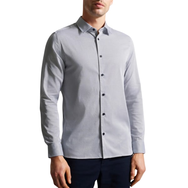 Ted Baker Herr Alham Geometrisk Långärmad Skjorta L Marinblå Navy L