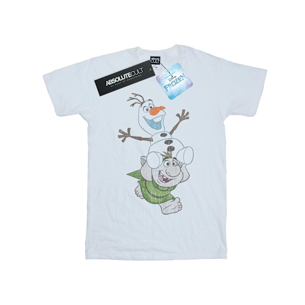 Disney Boys Frozen Olaf And Troll T-Shirt 12-13 År Vit White 12-13 Years