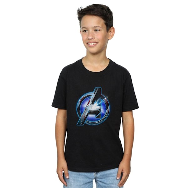 Marvel Boys Avengers Endgame Glowing Logo T-shirt 5-6 år Bla Black 5-6 Years